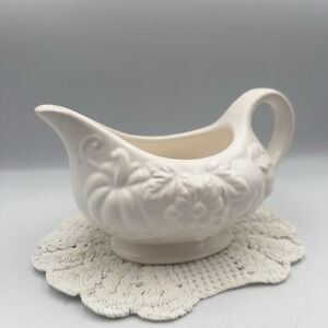 Table Tops Gallery Gravy Boat in White by Harvest Design Pumpkin Thanksgiving